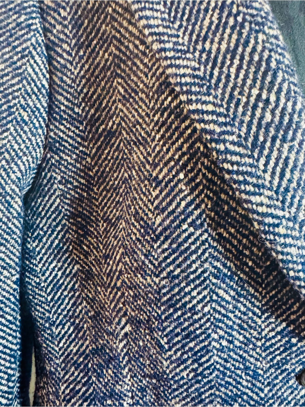 NWT Banana Republic Blazer Jacket in Herringbone Navy Italian Wool Blend US M - Picture 3 of 10